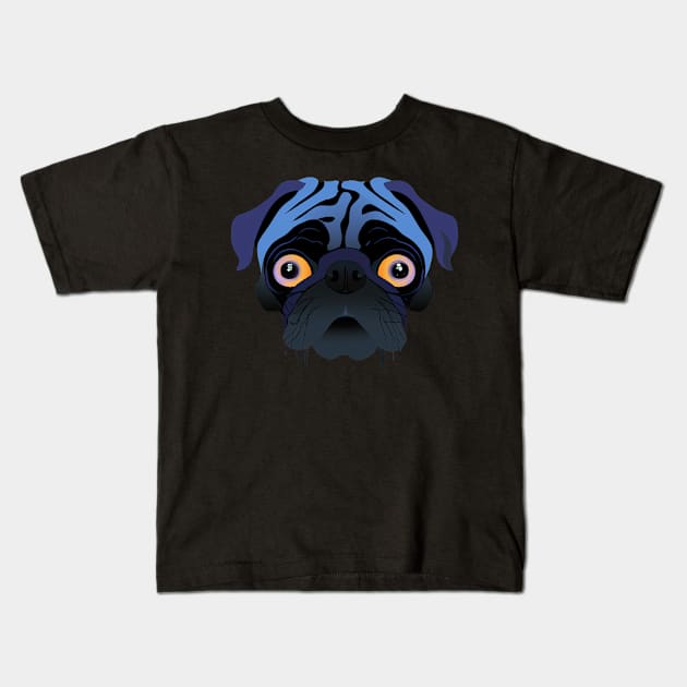 Halloween Pug Sad Spooky Kids T-Shirt by BetterManufaktur